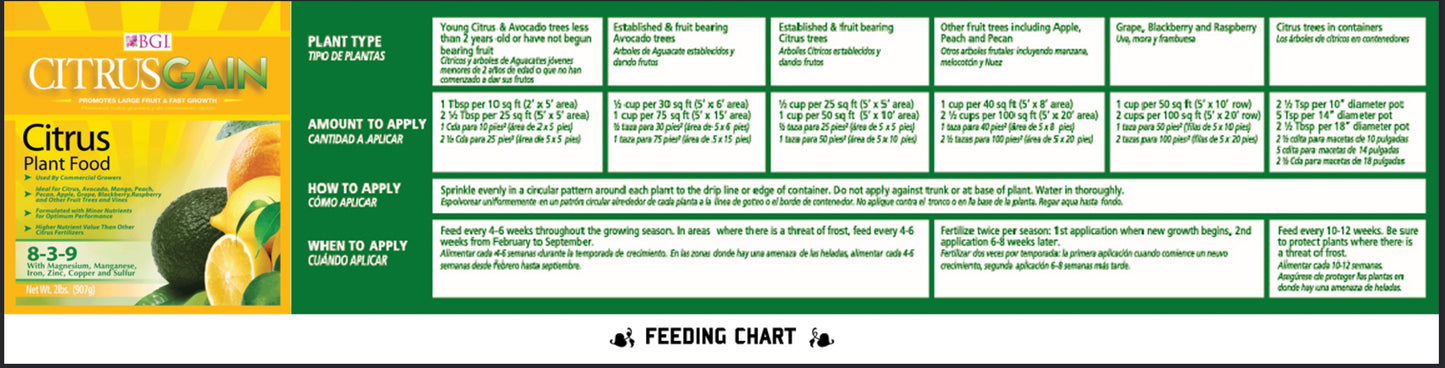 Supplies - BGI CitrusGain Citrus Plant Food Fertilizer 8-3-9